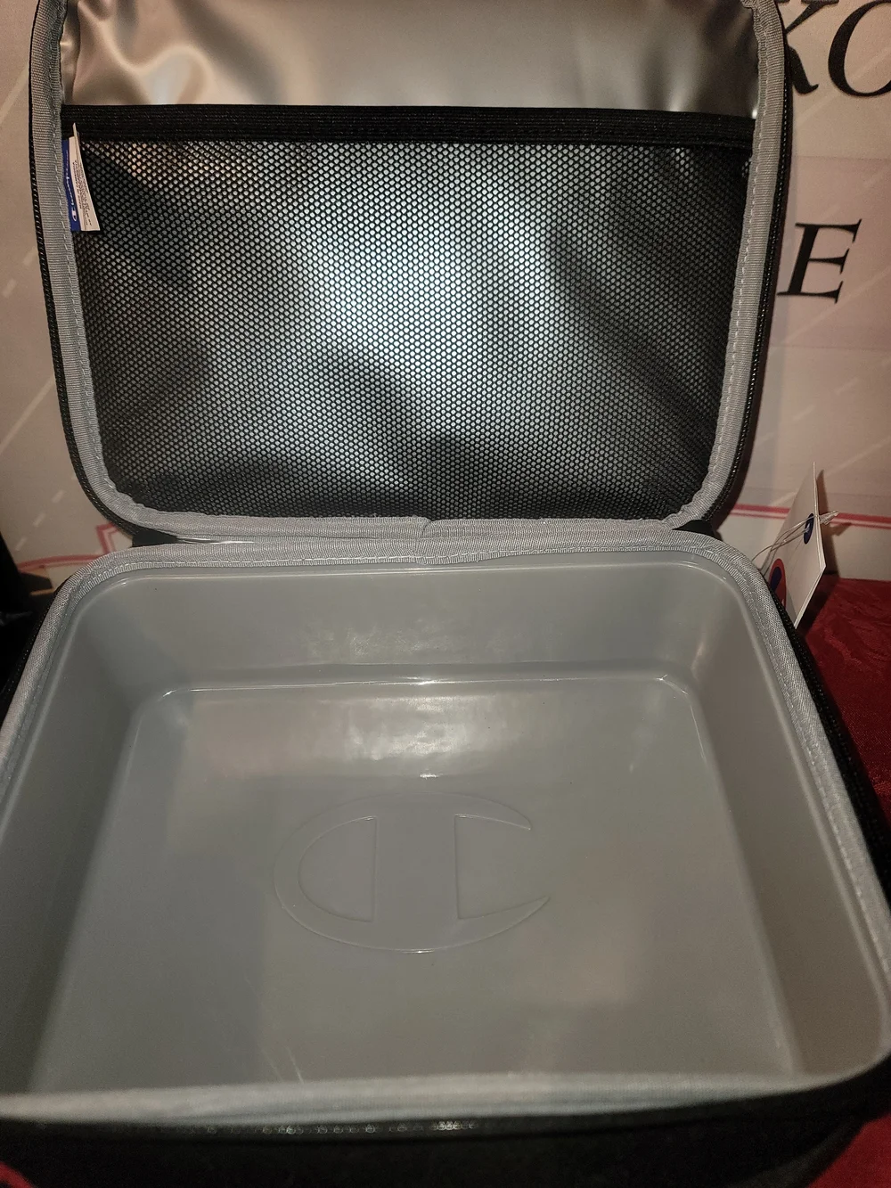 Champion Black Lunch Bag with White Script Logo